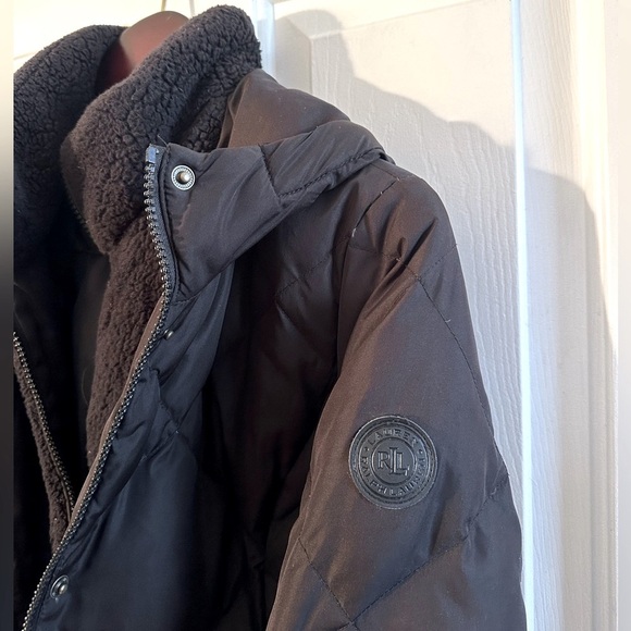 LAUREN RALPH LAUREN Diamond Quilted Black Down Hooded Removeable Faux Fur SMALL - Picture 11 of 15